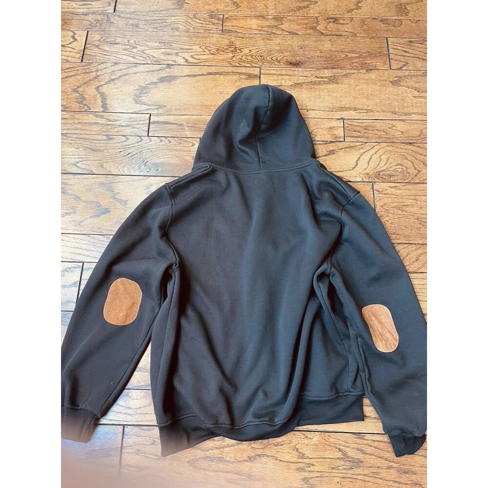 Women’s Yucaipa Chen Coat Up Hooded Sweat Shirt Black W/patches Ships From USA